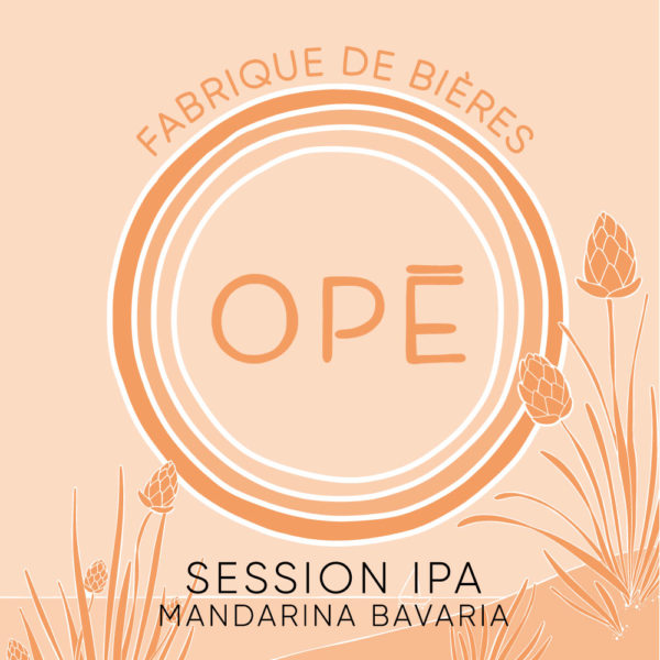 étiquette de bière OPÉ SESSION IPA MANDARINA BAVARIA